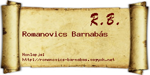 Romanovics Barnabás névjegykártya