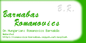 barnabas romanovics business card
