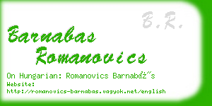 barnabas romanovics business card